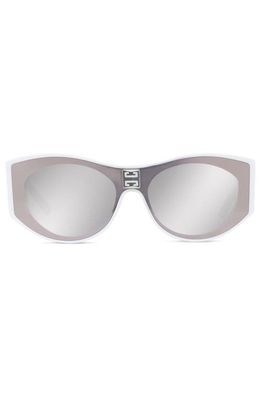Givenchy Shield Sunglasses in White /Smoke Mirror