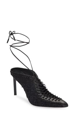 Givenchy Show Lace-Up Pointed Toe Pump in 001-Black