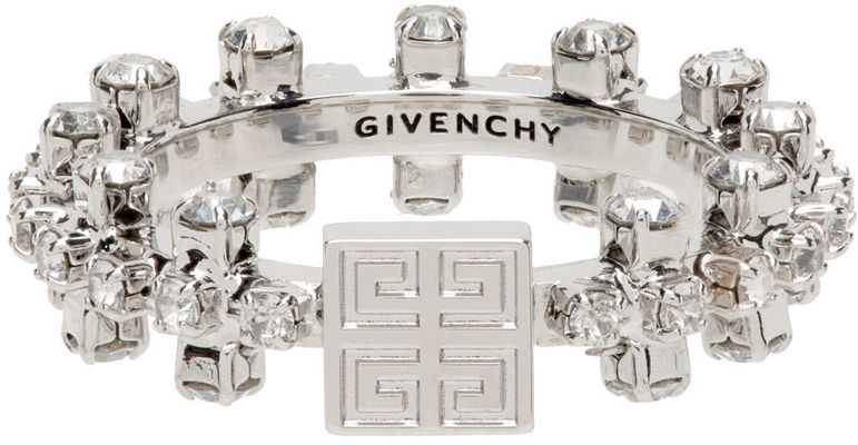 Givenchy Silver 4G Crystal Ring