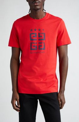 Givenchy Slim Fit 4G Logo Cotton Graphic T-Shirt in Medium Red at Nordstrom, Size X-Large