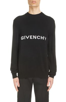 Givenchy Slim Fit Cotton Crewneck Sweatshirt in Black