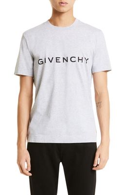 Givenchy Slim Fit Cotton Logo Tee in Light Grey Melange