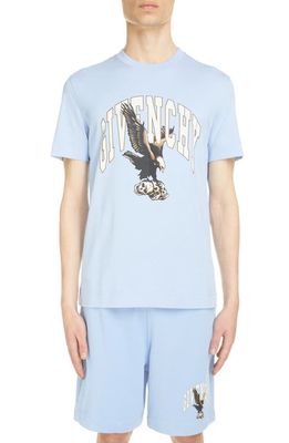Givenchy Slim Fit Eagle Graphic T-Shirt in Light Blue