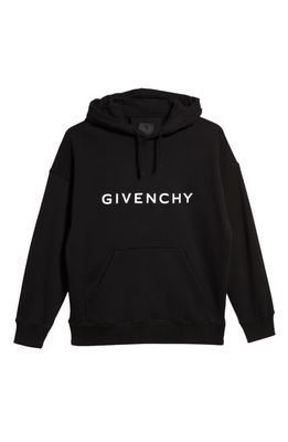Givenchy Slim Fit Logo Graphic Hoodie in Black