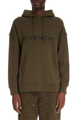 Givenchy Slim Fit Logo Graphic Hoodie in Khaki at Nordstrom, Size Medium