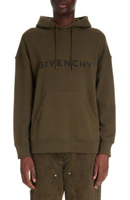 Givenchy Slim Fit Logo Graphic Hoodie in Khaki