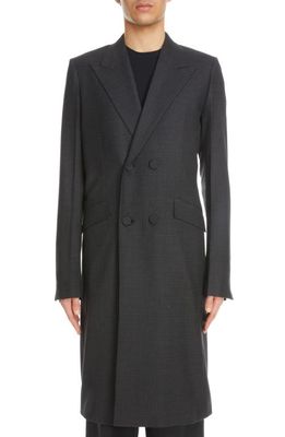 Givenchy Slim Fit Longline Coat in Grey Mix