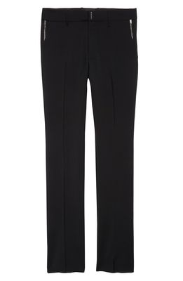 Givenchy Slim Fit Zip Detail Wool & Mohair Pants in 008-Black/Silvery