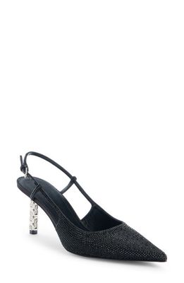 Givenchy Slim G-Cube Crystal Embellished Pointed Toe Slingback Pump in Black at Nordstrom, Size 6Us