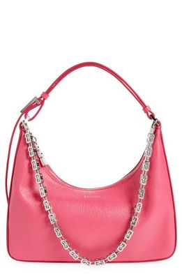 Givenchy Small Moon Cutout Leather Hobo Bag in Neon Pink