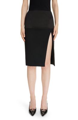 Givenchy Tailoring Front Slit Wool Skirt in Black