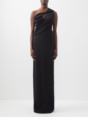 Givenchy - Twist-front Cutout Crepe Gown - Womens - Black