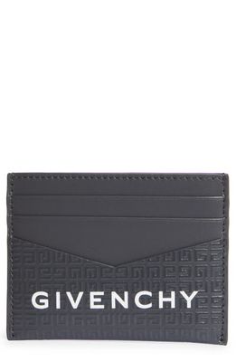 Givenchy Two-Tone Logo Leather Card Case in Dark Grey