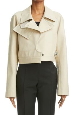 Givenchy U-Lock Crop Cotton Trench Jacket in Light Beige