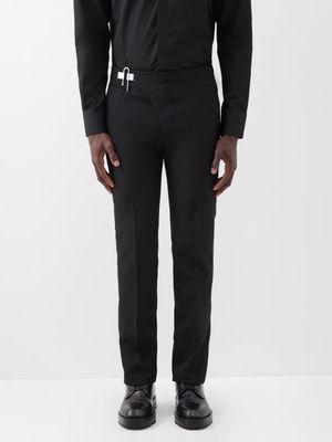 Givenchy - U-lock Wool Slim-leg Trousers. - Mens - Black