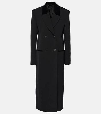 Givenchy Velvet-trimmed wool coat