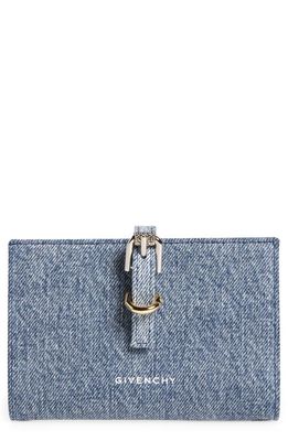 Givenchy Voyou Denim Bifold Wallet in Medium Blue