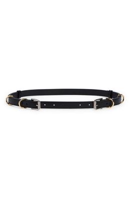 Givenchy Voyou Double Buckle Leather Belt in Black
