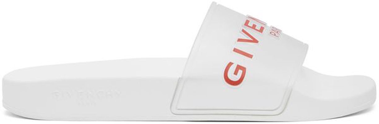 Givenchy White & Red Logo Slides