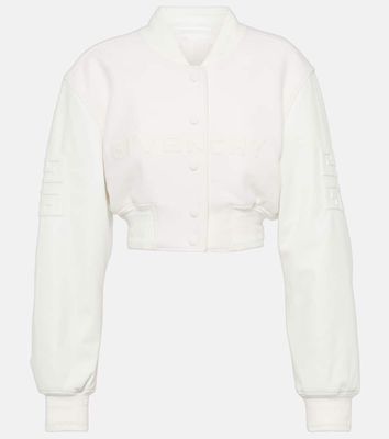 Givenchy Wool and leather cropped bomber jacket