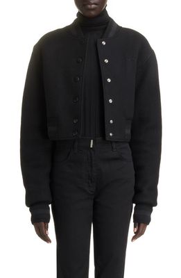 Givenchy Wool Crop Varsity Jacket in Black