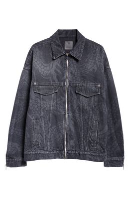 Givenchy Year of the Dragon Oversize Denim Jacket in Black
