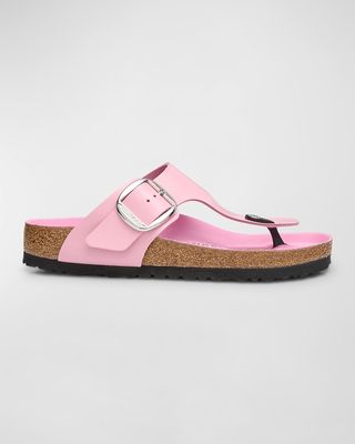 Gizeh Leather Buckle Thong Sandals