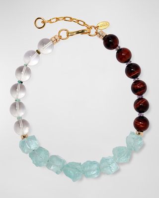 Glacier Bay 24K Gold Plated Beaded Collar Necklace