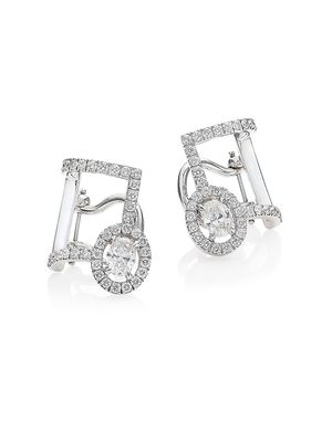 Glam'Azone 18K White Gold & Diamond Pavé Clip-On Ear Cuffs - White Gold - White Gold
