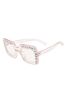 GlamBaby Crystal Blue Light Blocking Glasses in Pink