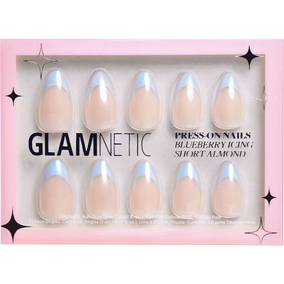 GLAMNETIC Short Almond Press-On Nails Set in Blueberry Icing 