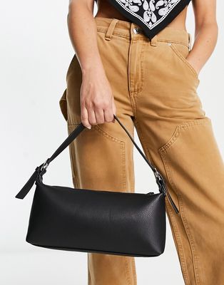 Glamorous buckle shoulder bag in black