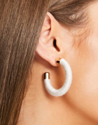 Glamorous hoop earrings in white-Multi