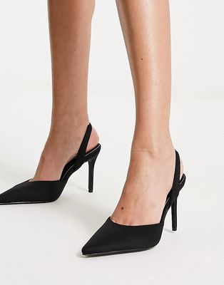 Glamorous slingback heeled shoes in black