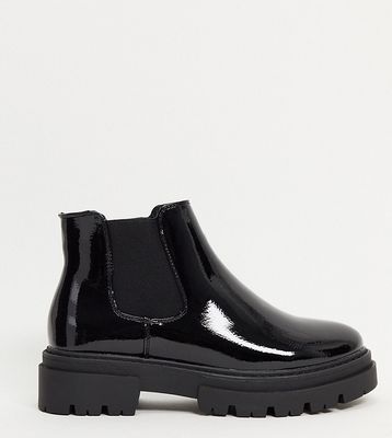 Glamorous Wide Fit chunky chelsea boot in black