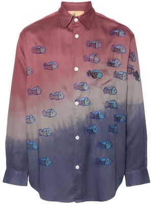 Glass Cypress Block Dyed tie-dye shirt - Blue