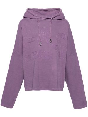 Glass Cypress logo-embroidered slouch hoodie - Purple