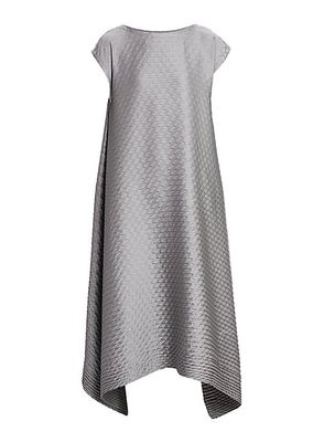 Gleam Pleats Asymmetric Midi-Dress