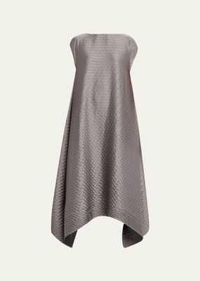 Gleam Pleats Textured Asymmetric Midi Dress