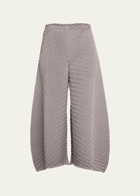 Gleam Pleats Textured Crop Pants