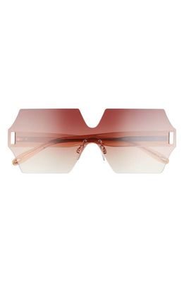 GLEMAUD X Tura x Victor Glemaud 150mm Rimless Shield Sunglasses in Amber
