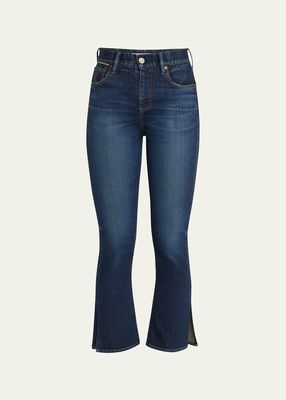 Glendora Cropped Flare Split-Hem jeans
