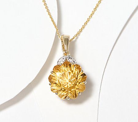 Glenn Lehrer Nine Point Cut Gemstone Pendant Necklace, 14K