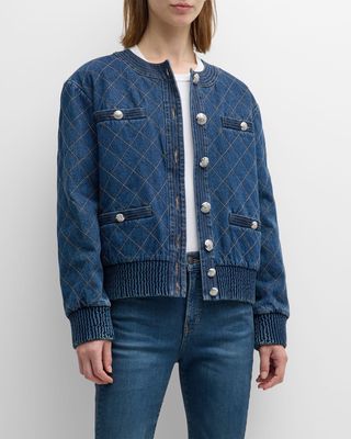 Glennon Stitched Denim Bomber Jacket
