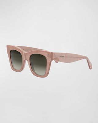 Glittery Bold Acetate Cat-Eye Sunglasses