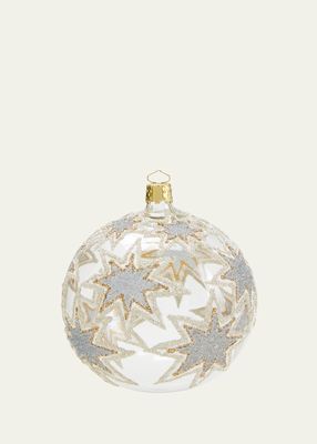 Glittery Star Transparent Ball Christmas Ornament