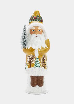 Glittery Tree Santa Figurine