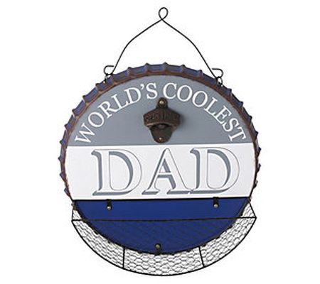 Glitzhome 13" Father's Day Metal Bottle Cap Wal Sign