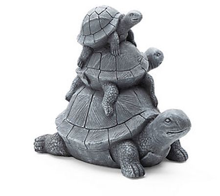 Glitzhome 15'' Stacked Turtle Family Lawn Garde n Statue