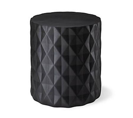 Glitzhome 17" Diamond Textured Garden Stool Tab le or Plinth